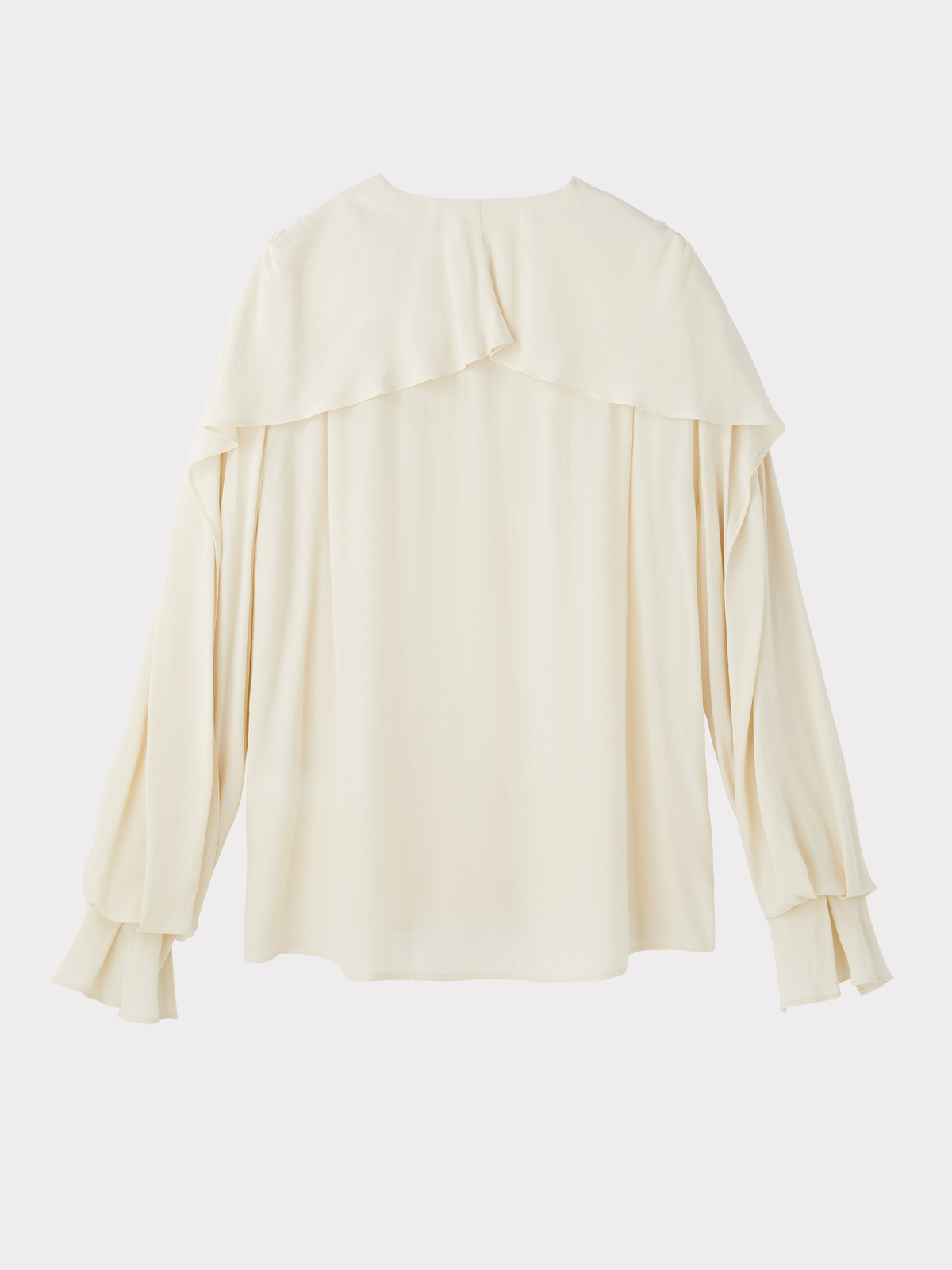Ruffled Wing Blouse (Pale Beige)