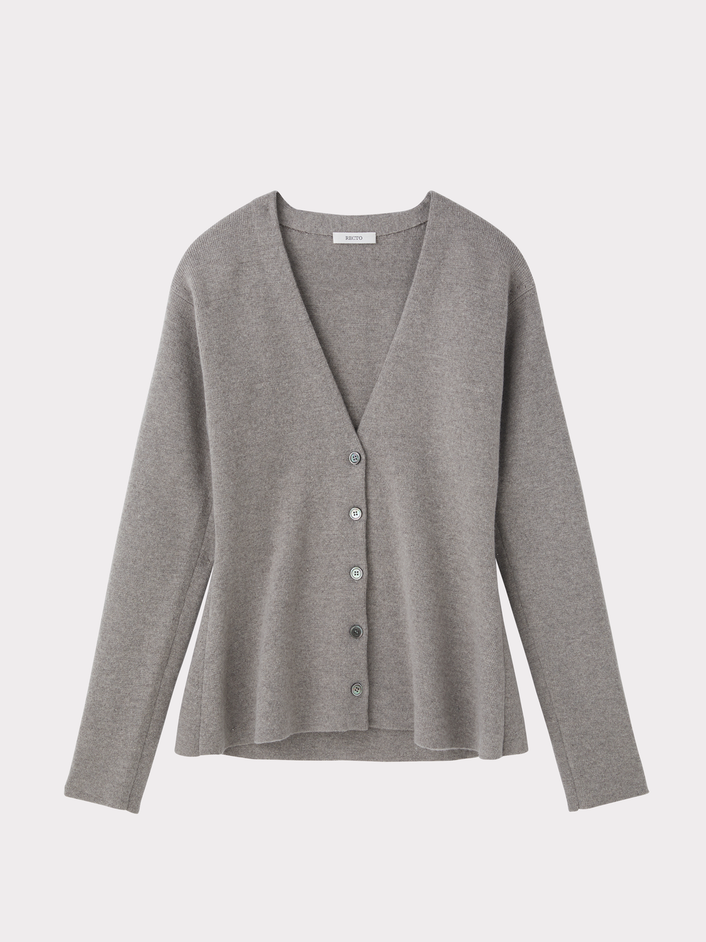 Peplum Knit Cardigan (Stone Grey)