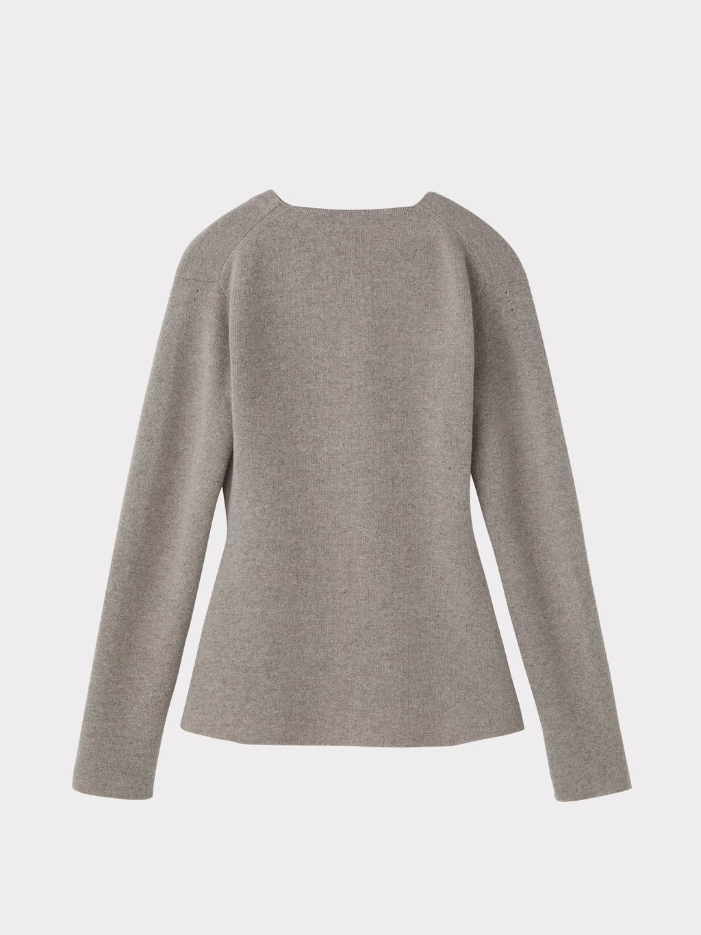 Peplum Knit Cardigan (Stone Grey)