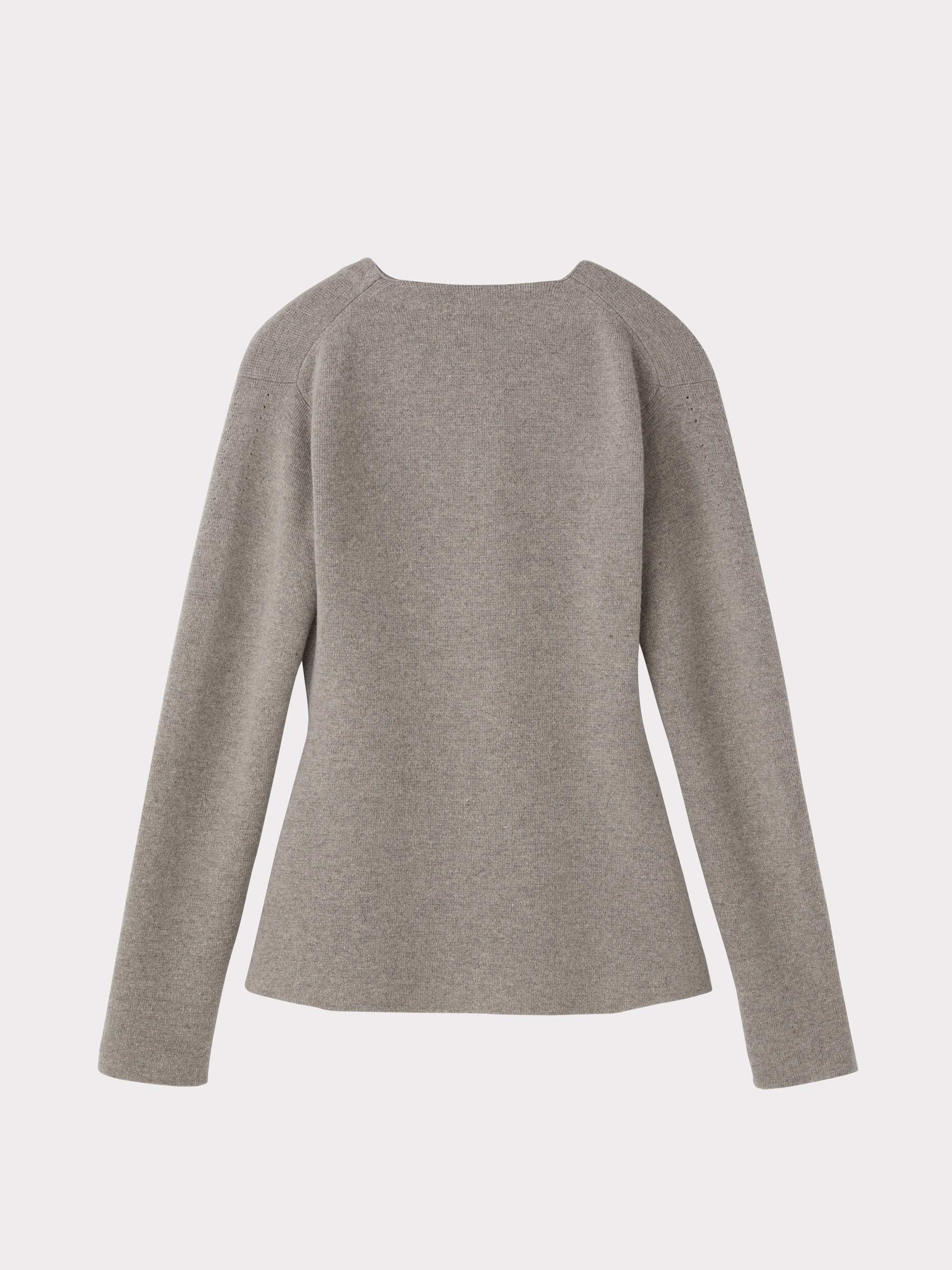 Peplum Knit Cardigan (Stone Grey)
