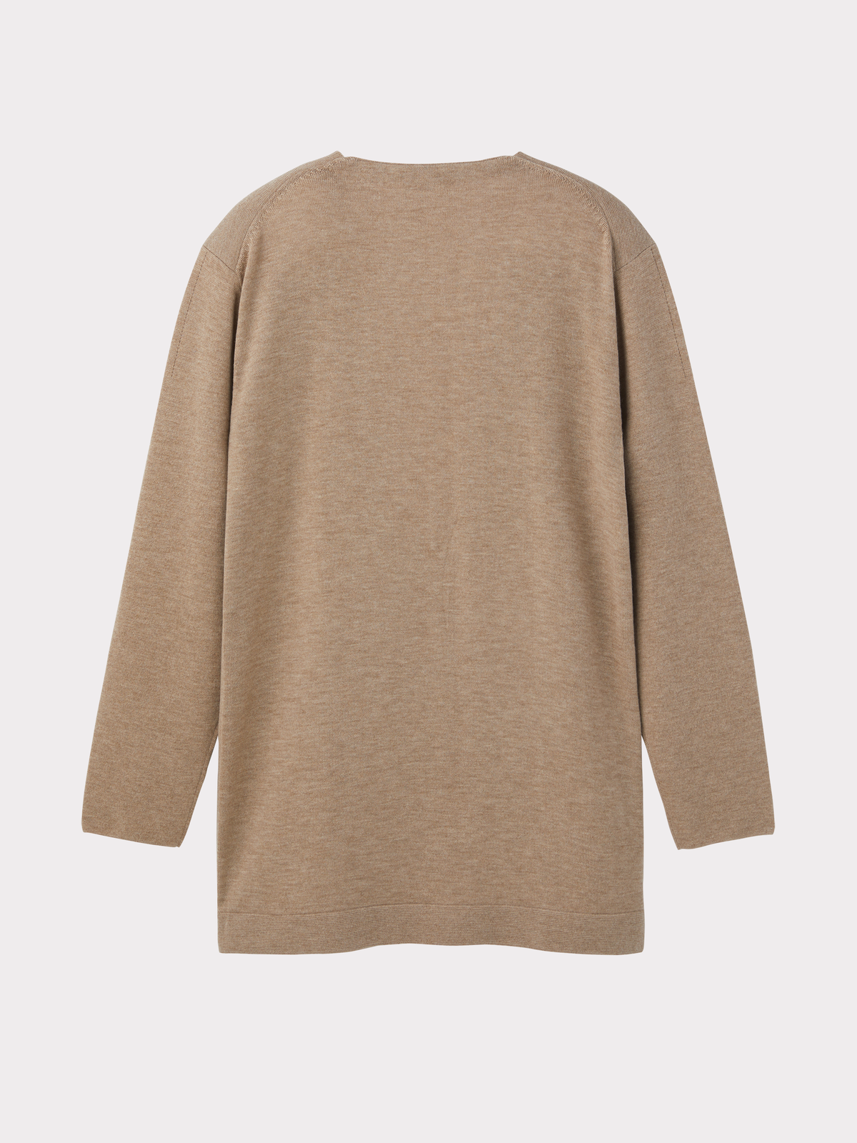 Deep V-Neck Knit Top (Sepia Beige)