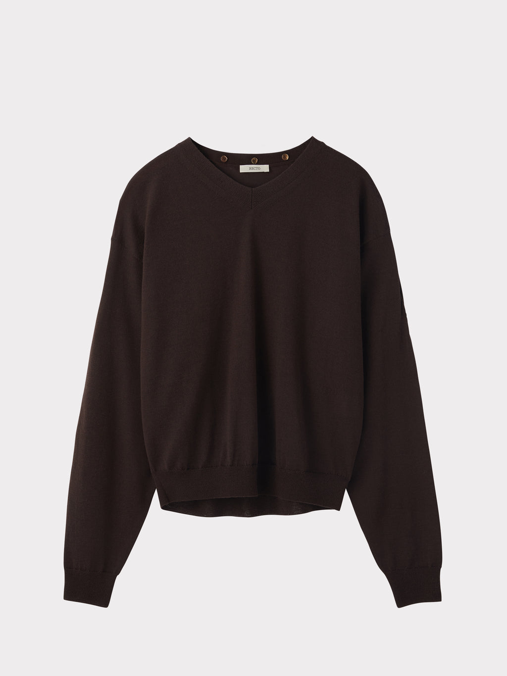 Detachable Collar Knit Top (Brown)