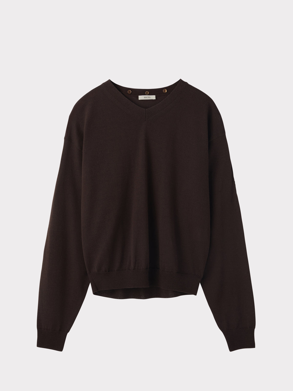 Detachable Collar Knit Top (Brown)