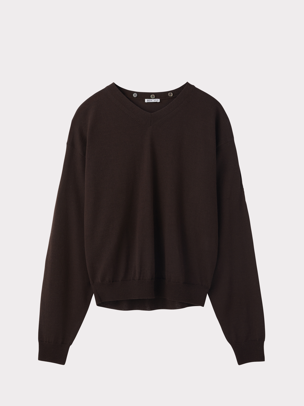 Detachable Collar Knit Top (Brown)