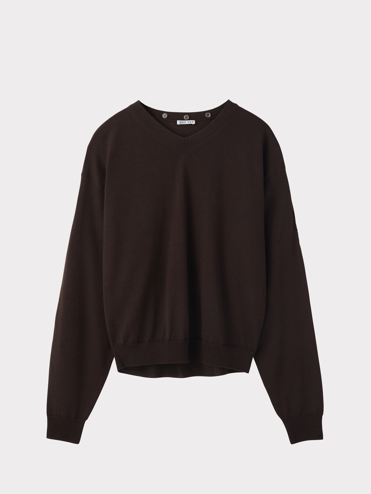 Detachable Collar Knit Top (Brown)