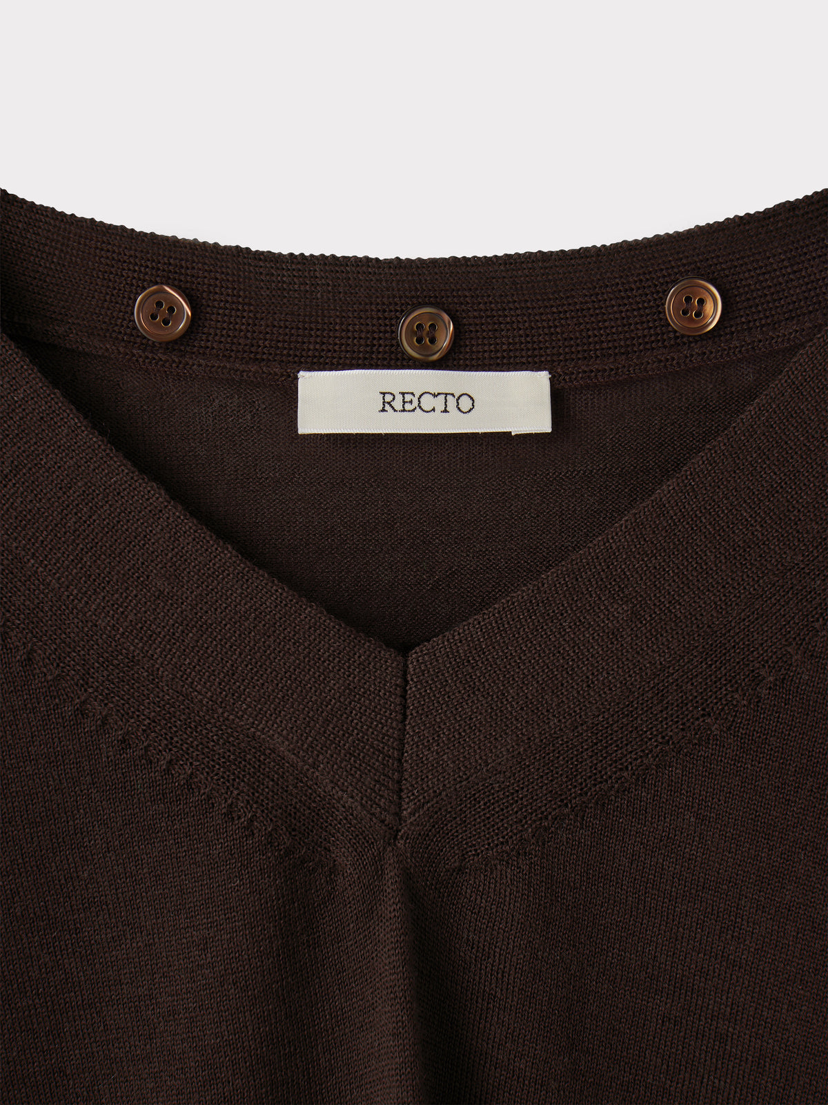 Detachable Collar Knit Top (Brown)