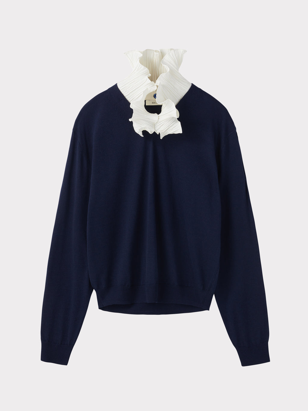 Detachable Collar Knit Top (Ink Navy)