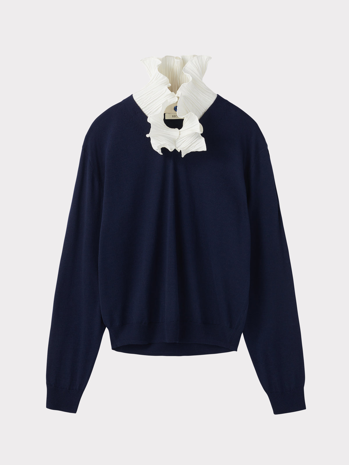 Detachable Collar Knit Top (Ink Navy)