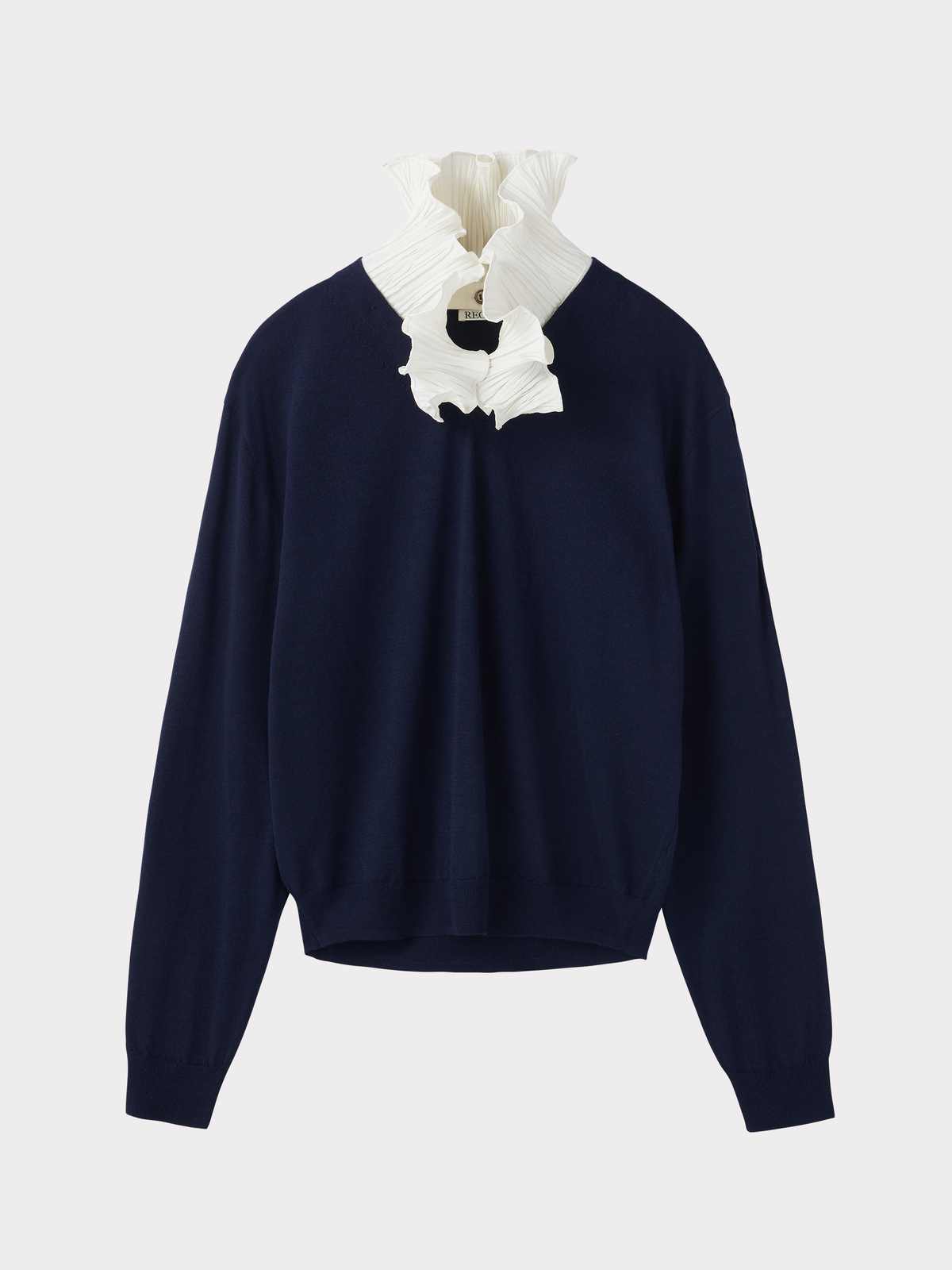 Detachable Collar Knit Top (Ink Navy)