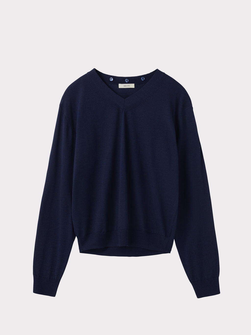 Detachable Collar Knit Top (Ink Navy)