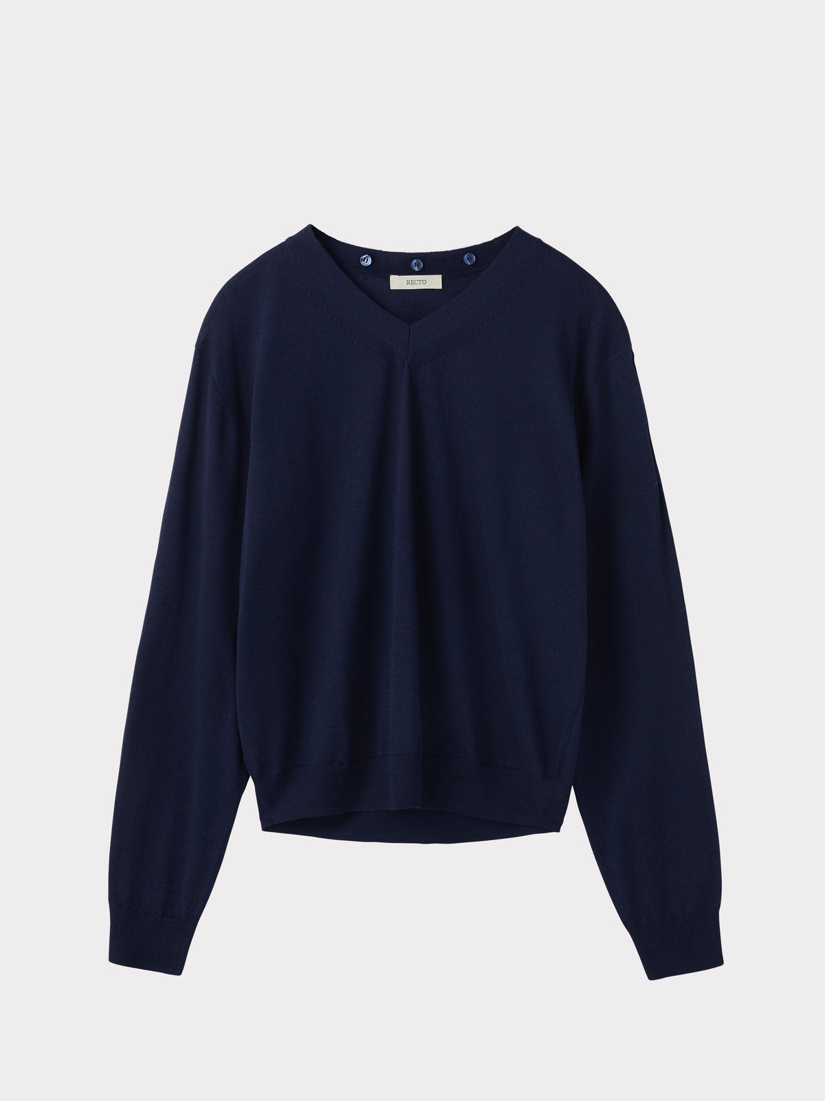 Detachable Collar Knit Top (Ink Navy)