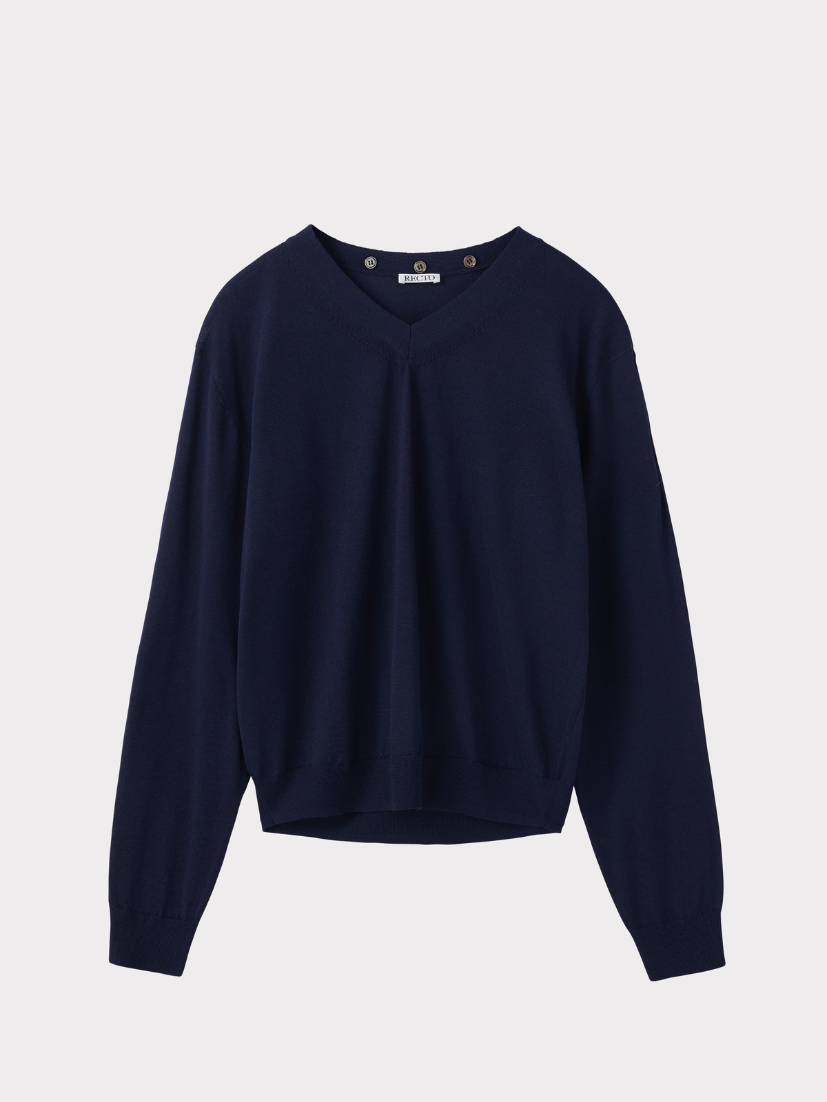 Detachable Collar Knit Top (Ink Navy)