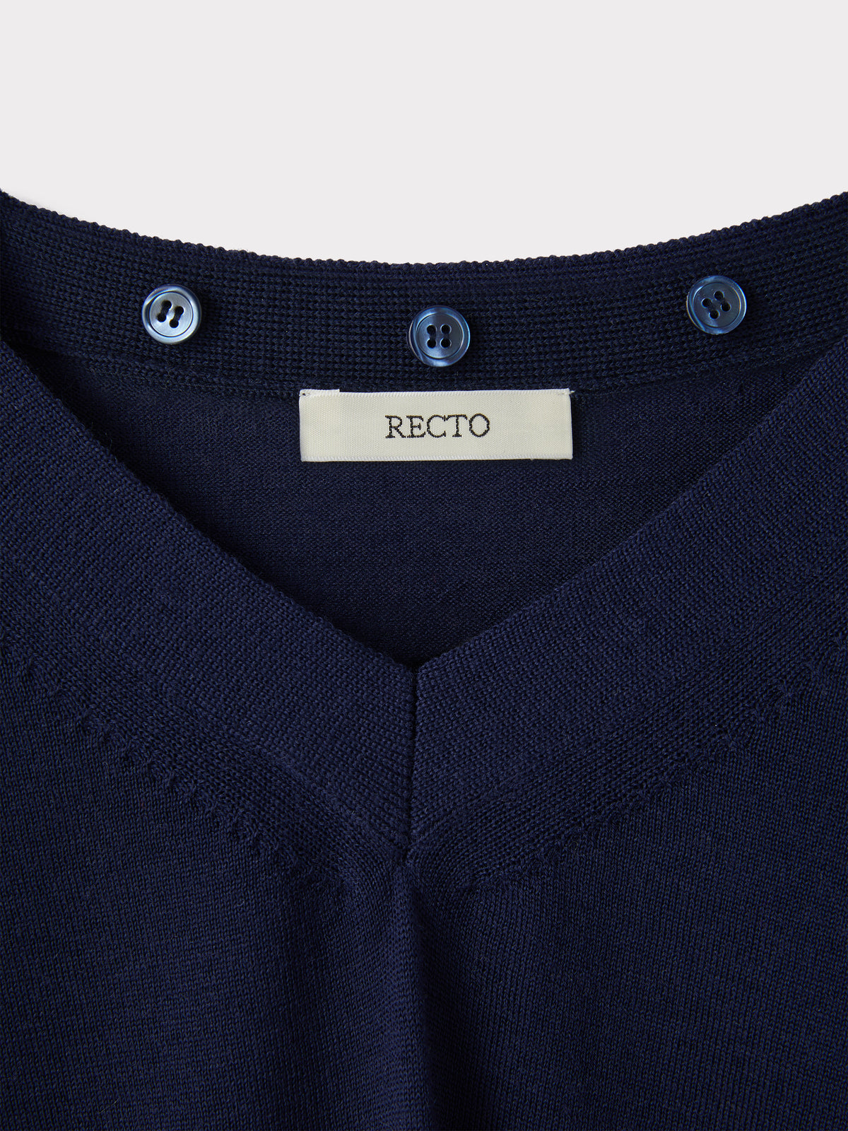 Detachable Collar Knit Top (Ink Navy)