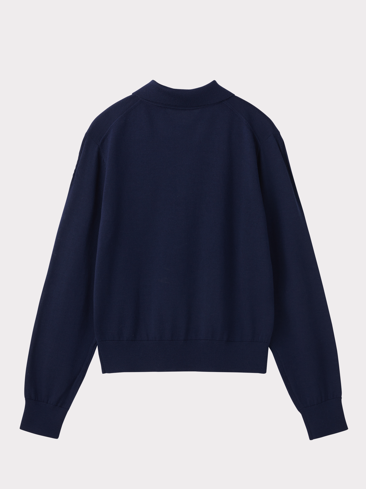 Classic Wool Polo Knit Top (Ink Navy)