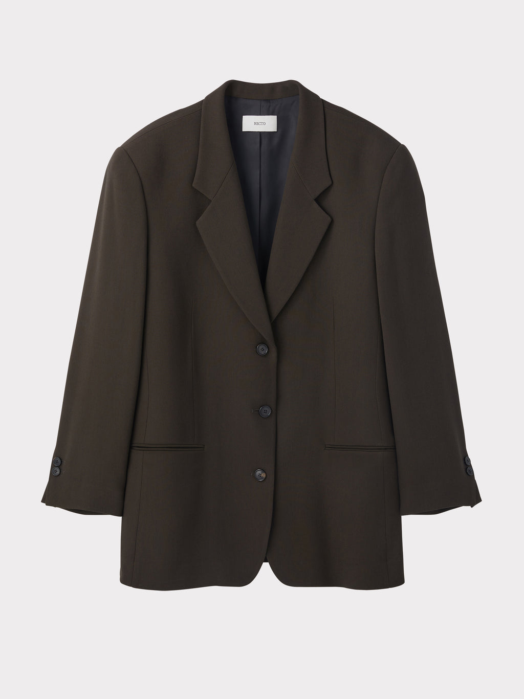 Oversized Single-Breasted Suit Jacket (Khaki Brown)