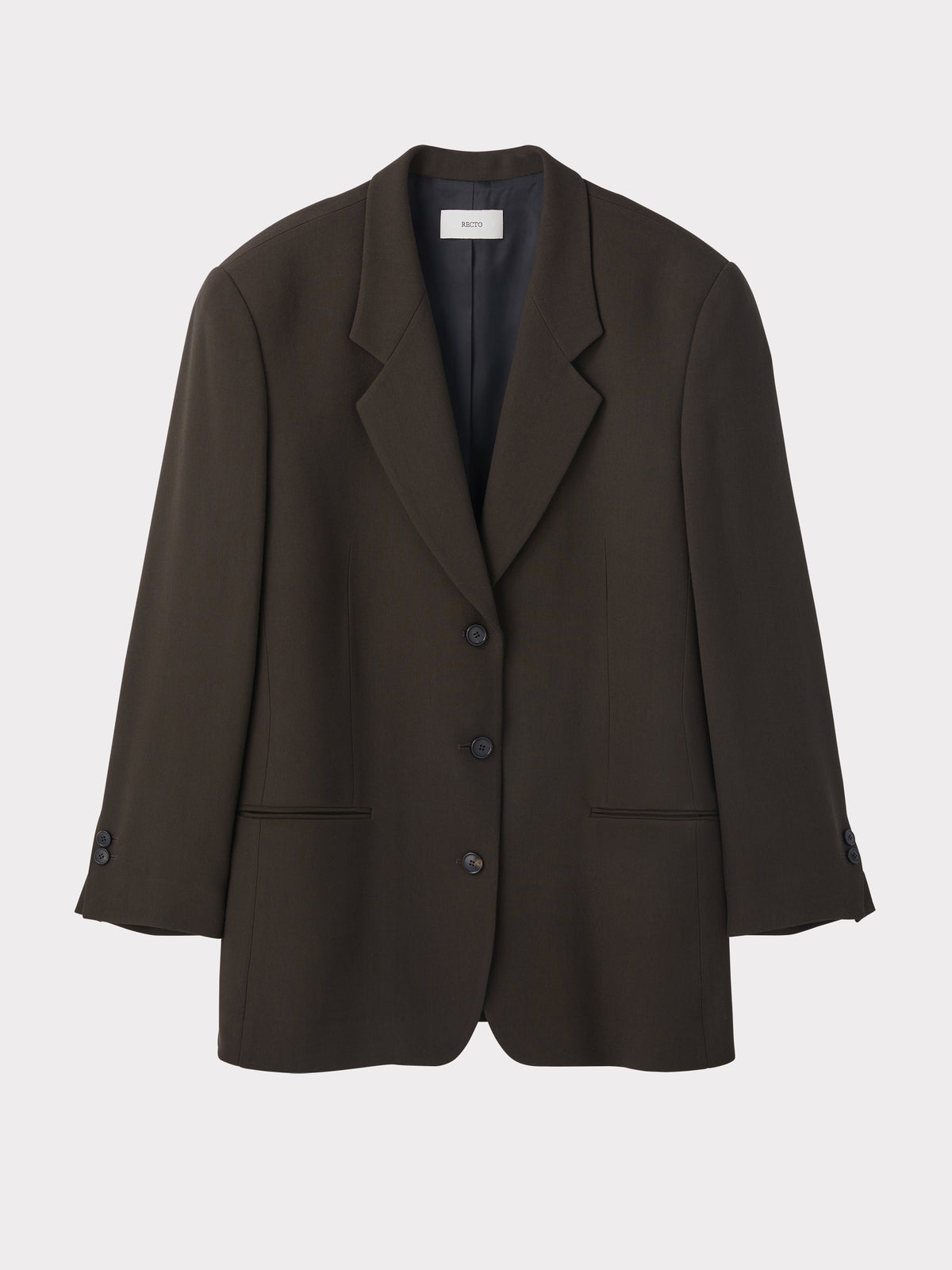 Oversized Single-Breasted Suit Jacket (Khaki Brown)