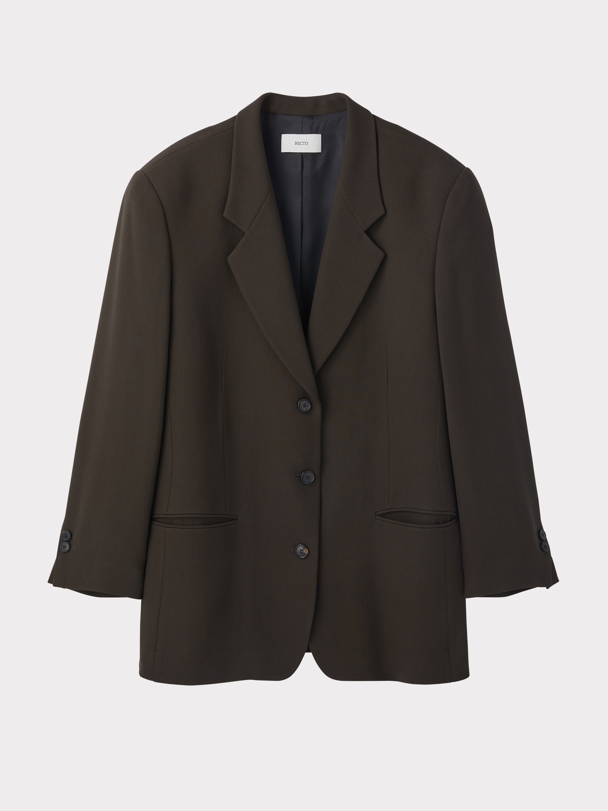 Oversized Single Suit Jacket (Khaki Brown)