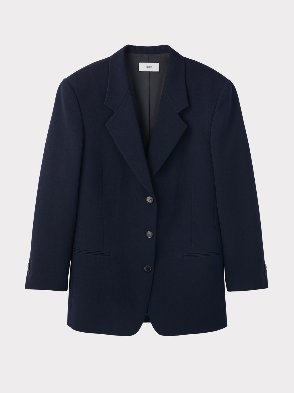 Oversized Single Suit Jacket (Dark Navy)