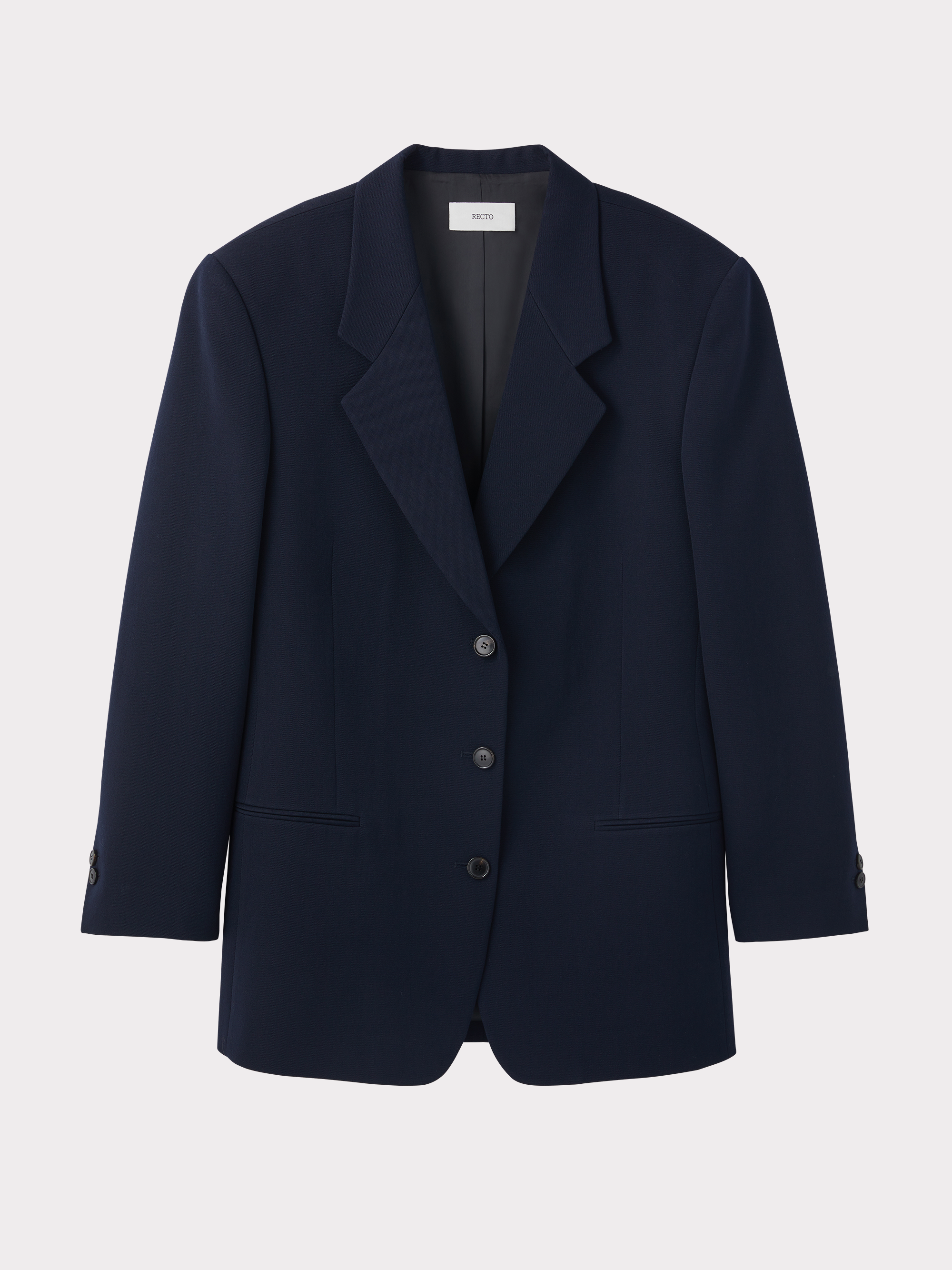 Oversized Single Suit Jacket (Dark Navy)