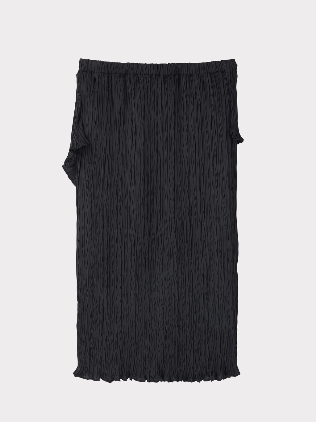 Pleated Draped Waist Skirt (Black)