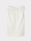 High Waist Draped Skirt (Bean Ivory)