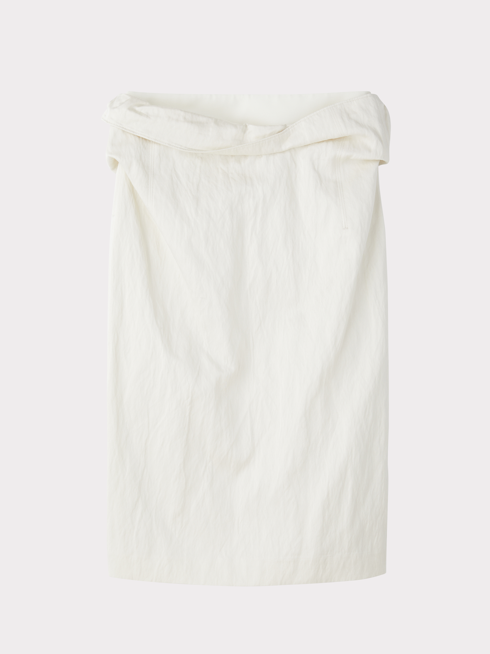 High Waist Draped Skirt (Bean Ivory)