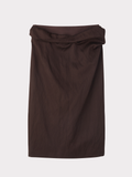 High Waist Draped Skirt (Dark Chocolate)