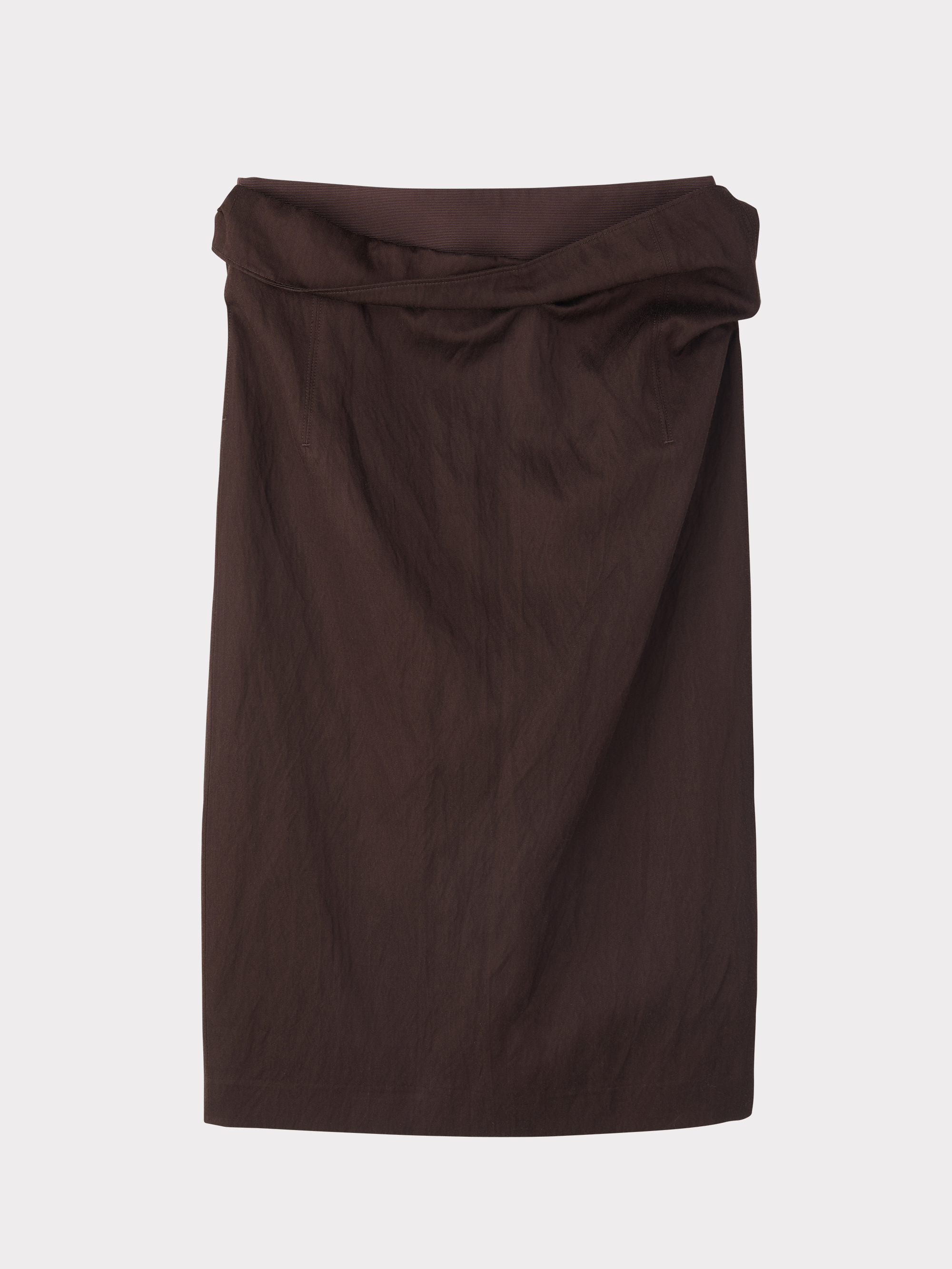 High Waist Draped Skirt (Dark Chocolate)