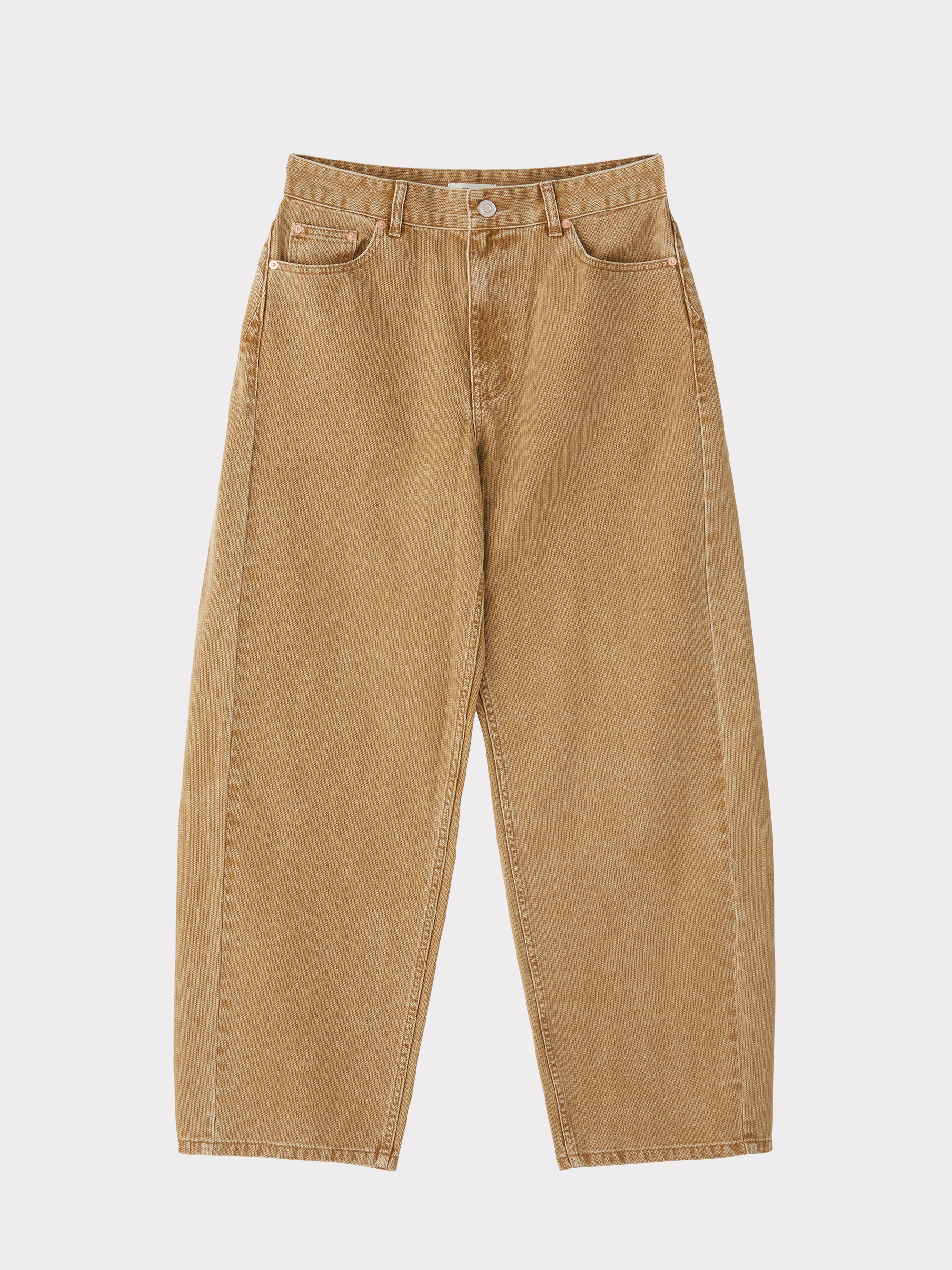 90’s High-Rise Curved Leg Jeans (Beige)