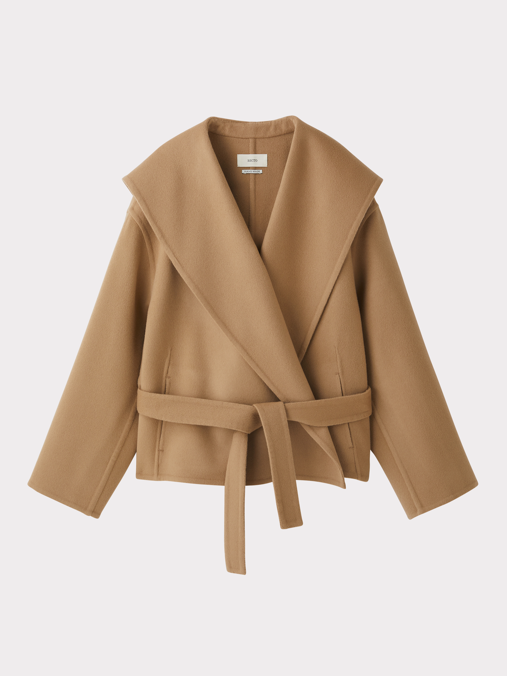 Handmade Hood Belted Coat (Beige)
