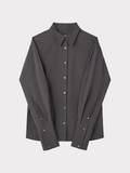 Folded Collar Point Shirt (Stone Grey)