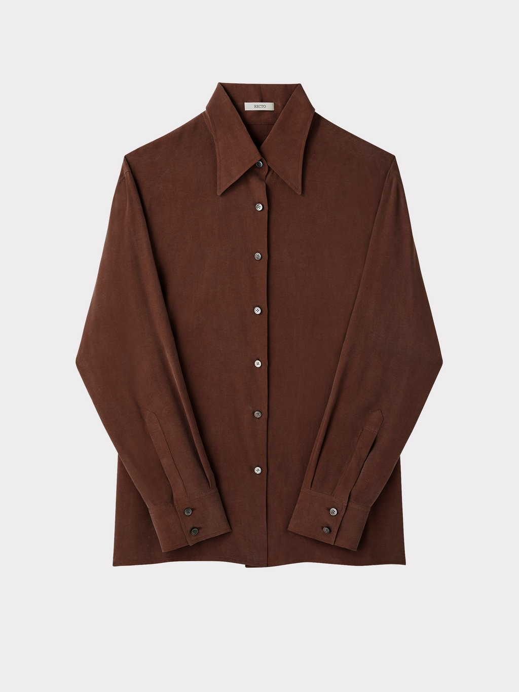 Point Collar Fluid Shirt (Marron)