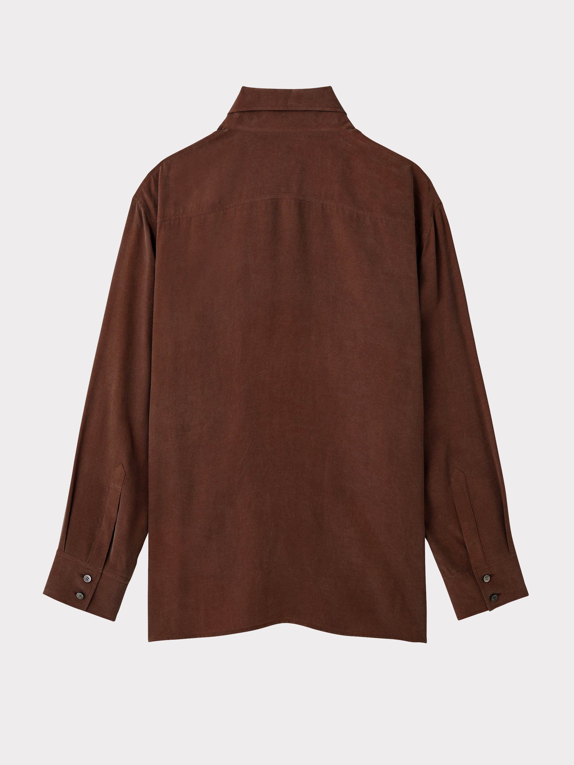 Point Collar Fluid Shirt (Marron)