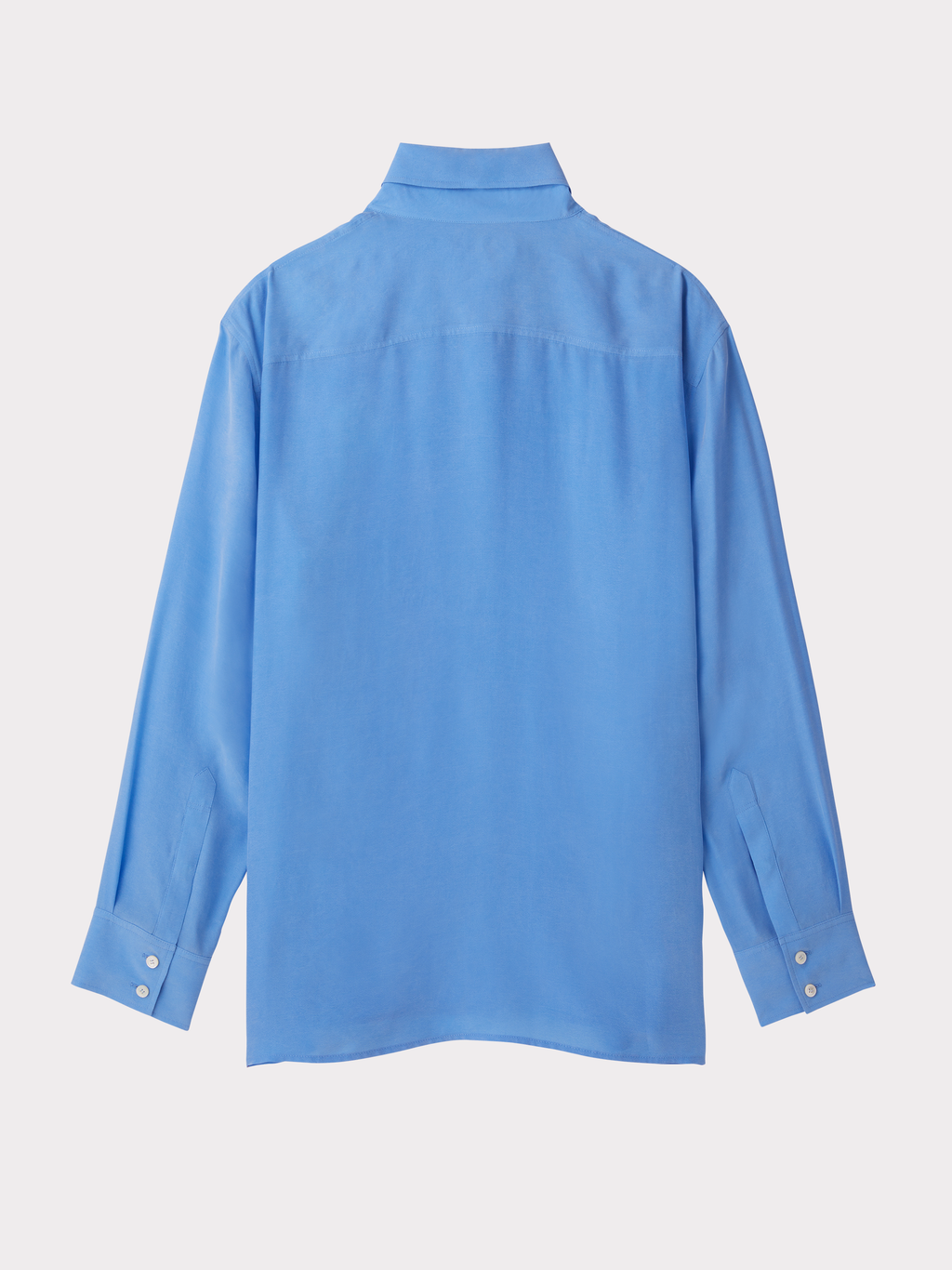 Point Collar Fluid Shirt (Turquoise Blue)