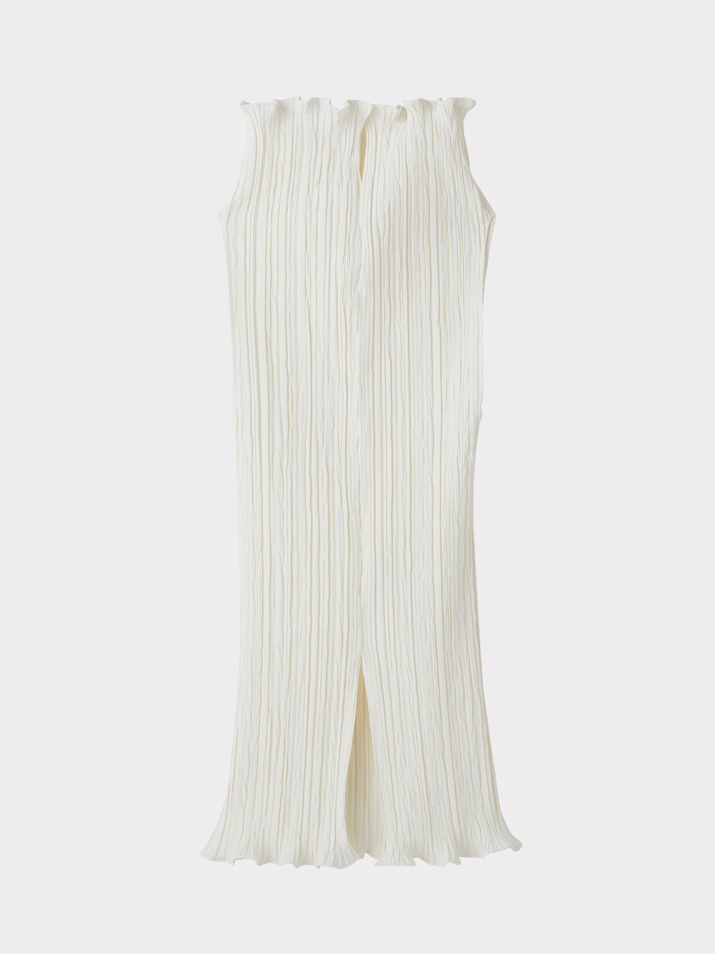Pleated High Neck Top (Ivory)
