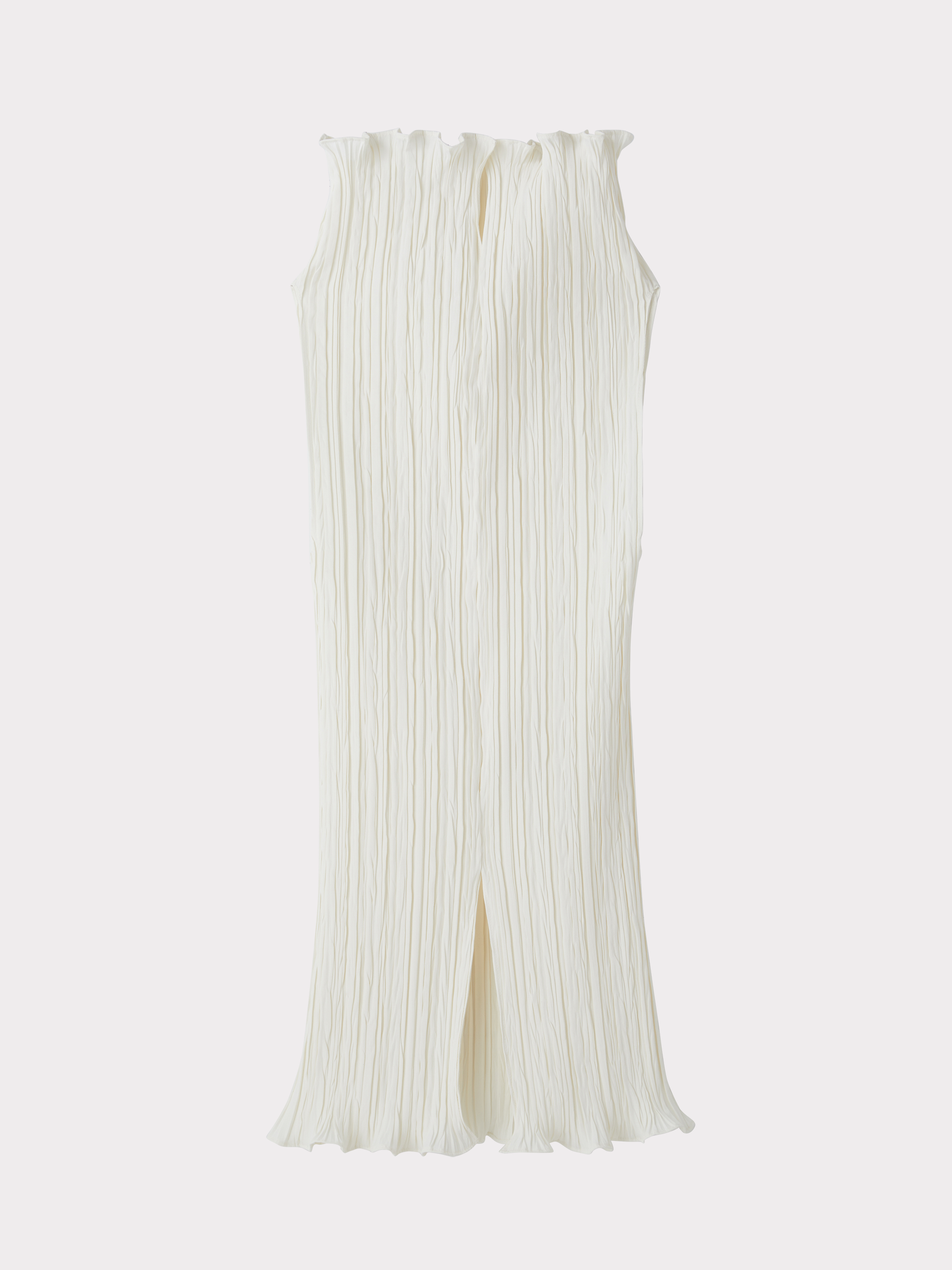 Pleated High Neck Top (Ivory)