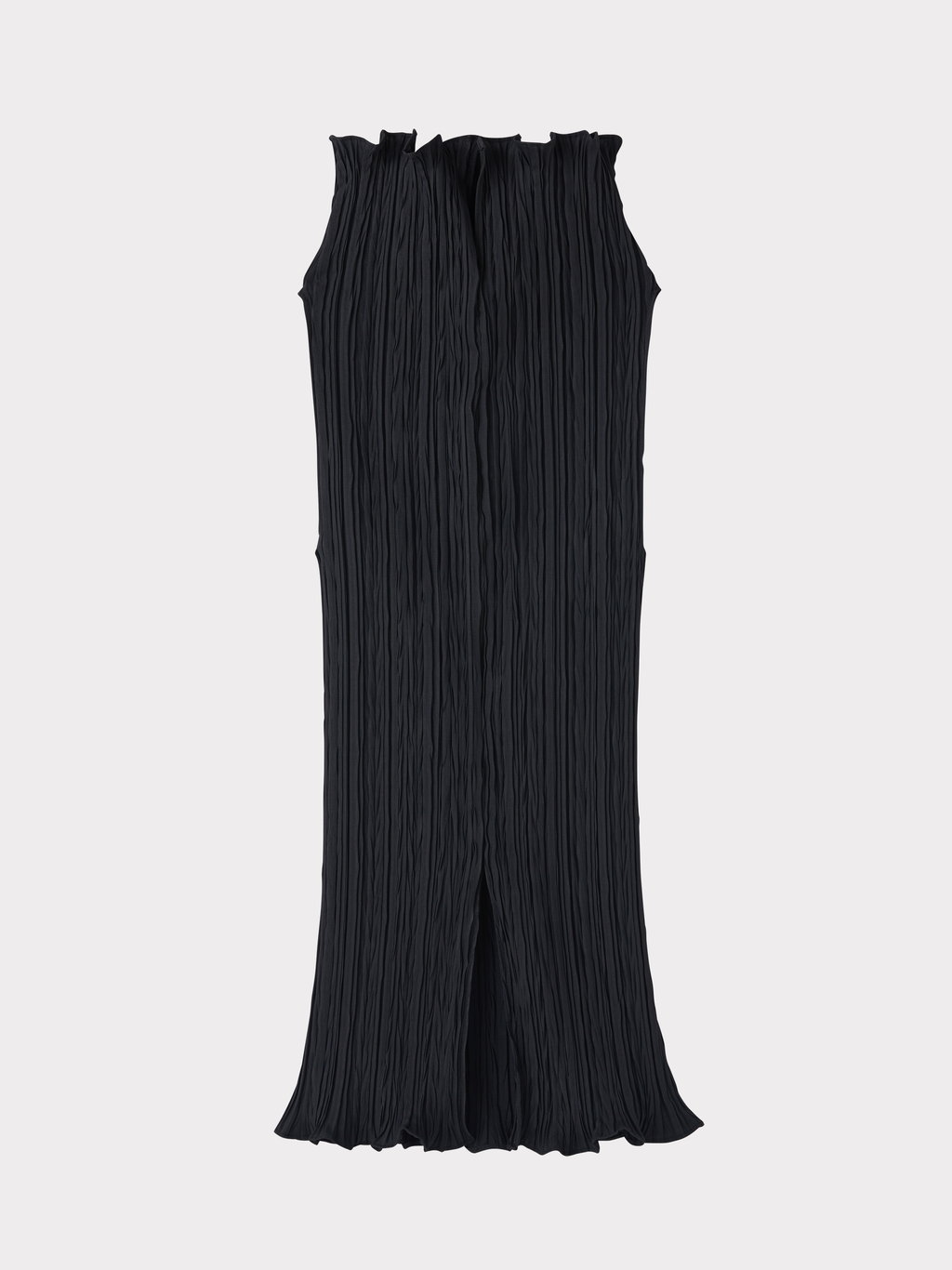 Pleated High Neck Top (Black)