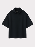 Scarf Neck Wool Jersey Top (Black)