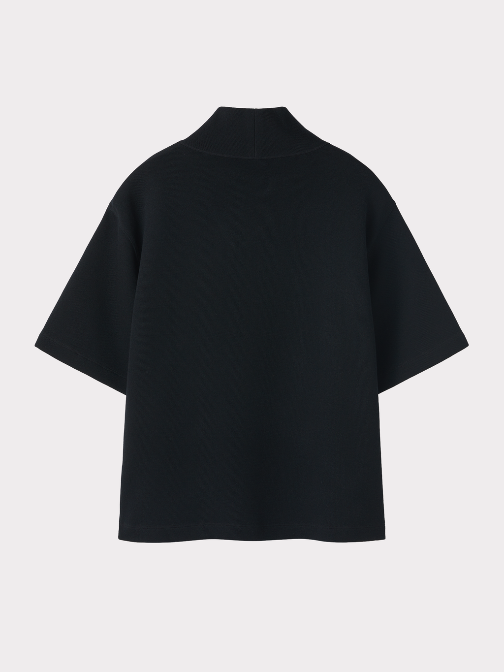 Scarf Neck Wool Jersey Top (Black)