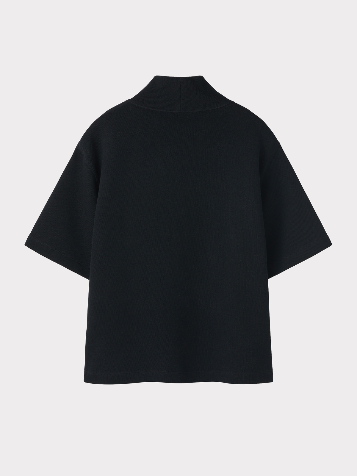 Scarf Neck Wool Jersey Top (Black)