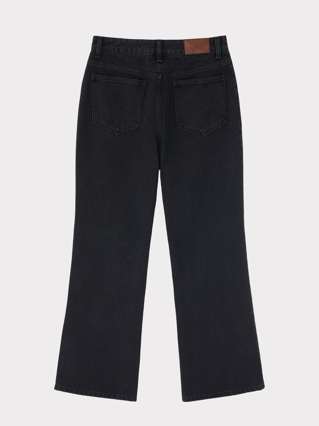 Front Pocket Flare Denim Pants (Black)