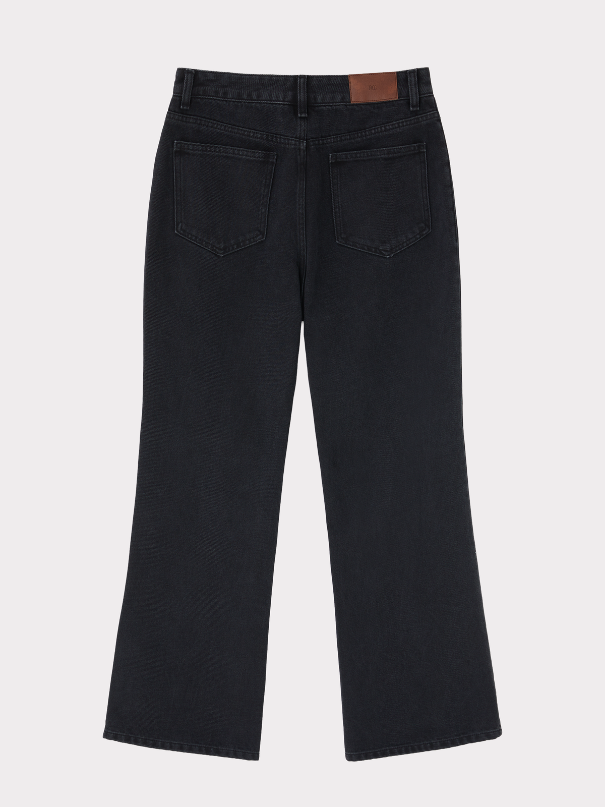 Front Pocket Flare Denim Pants (Black)