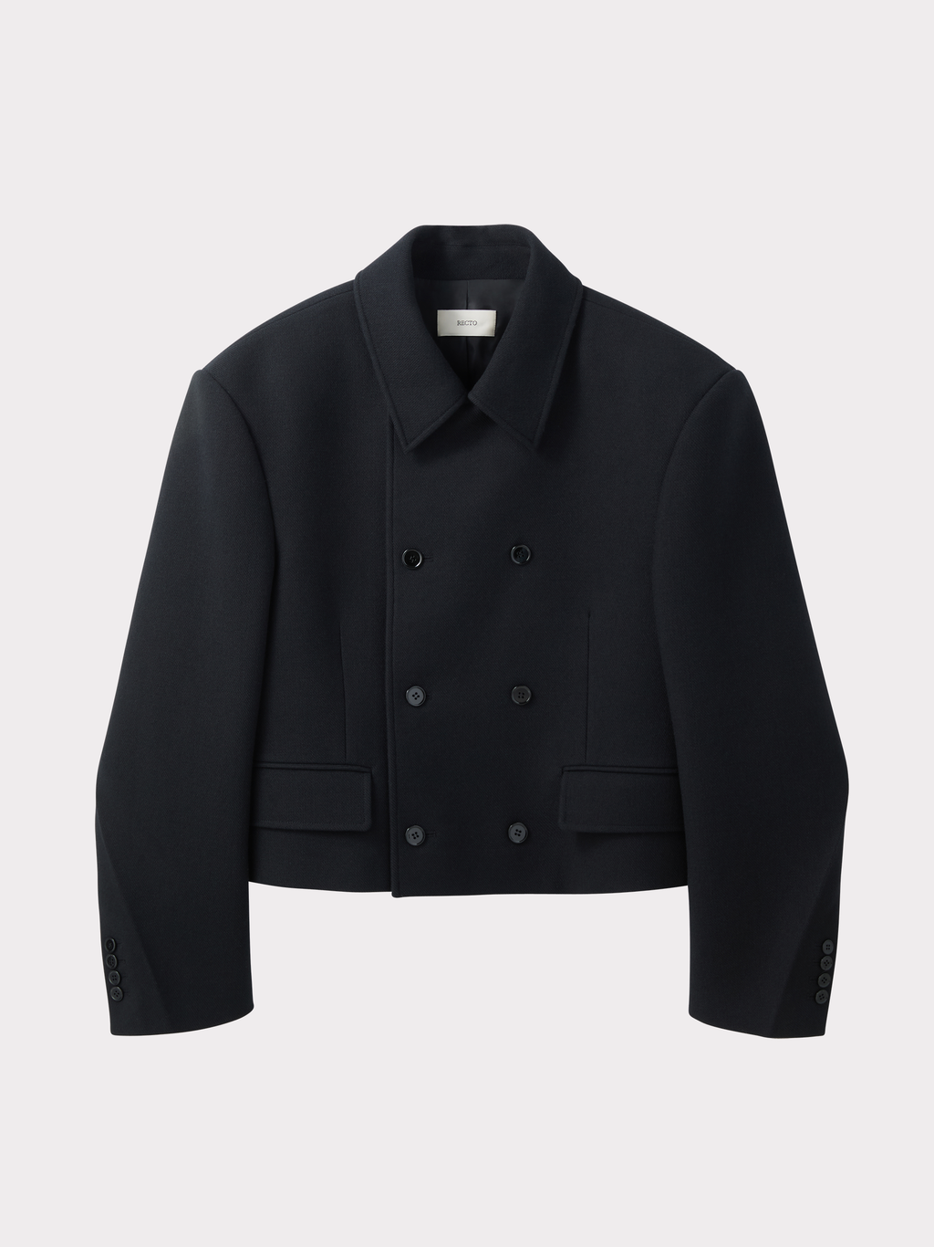 Double Breasted Short Coat (Black)