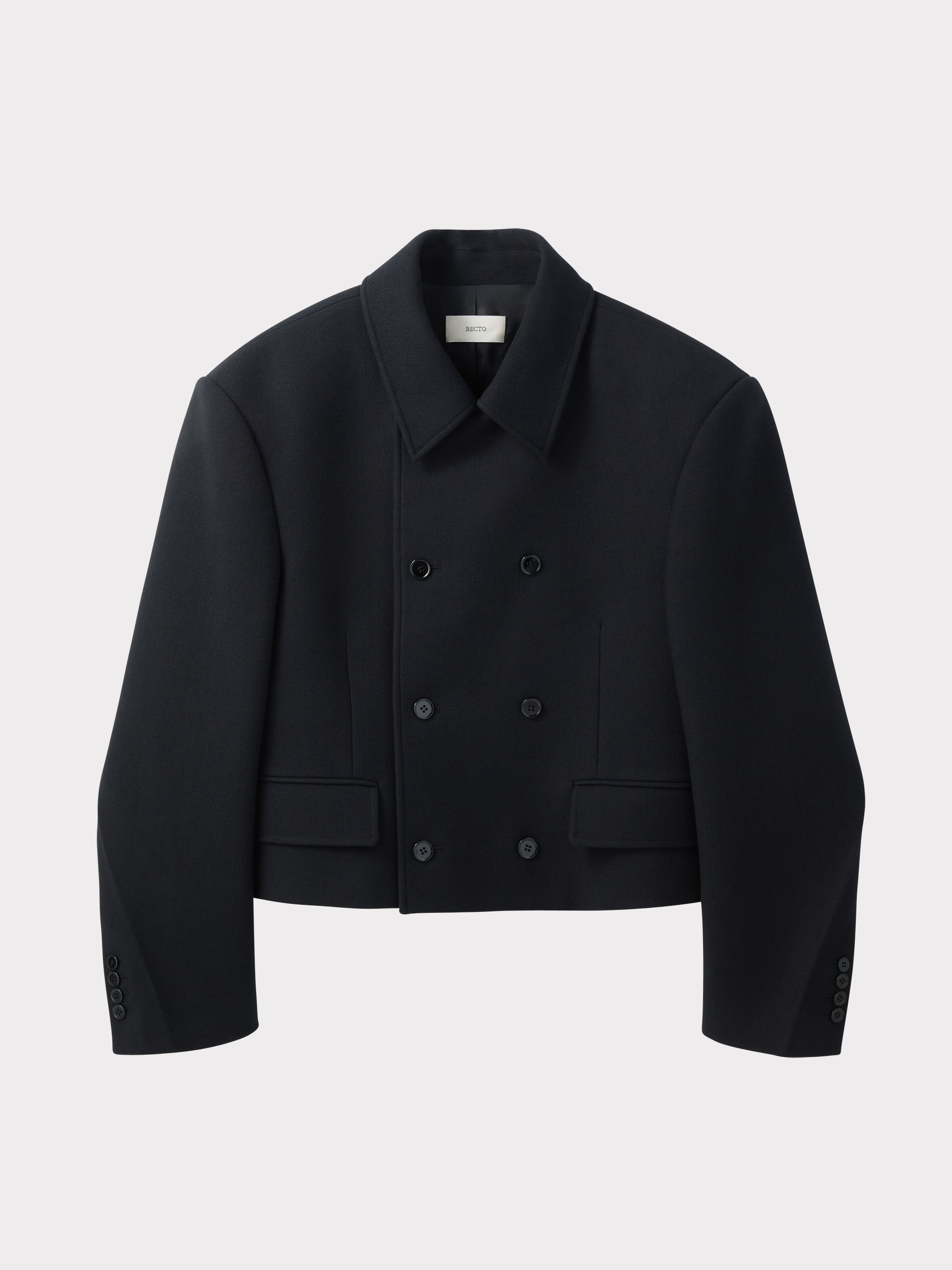 Double Breasted Short Coat (Black)