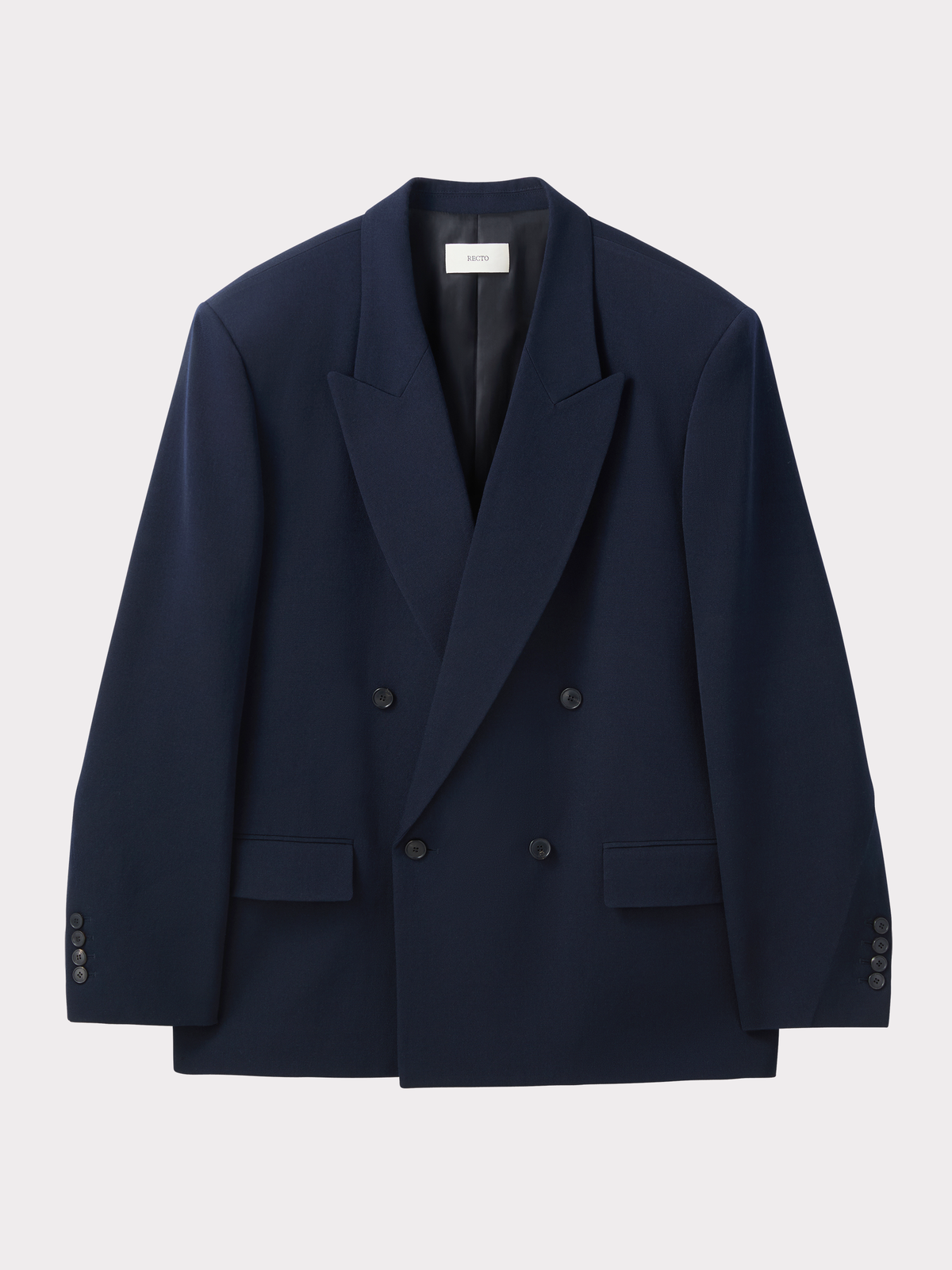 Classic Double Breasted Suit Jacket (Dark Navy)
