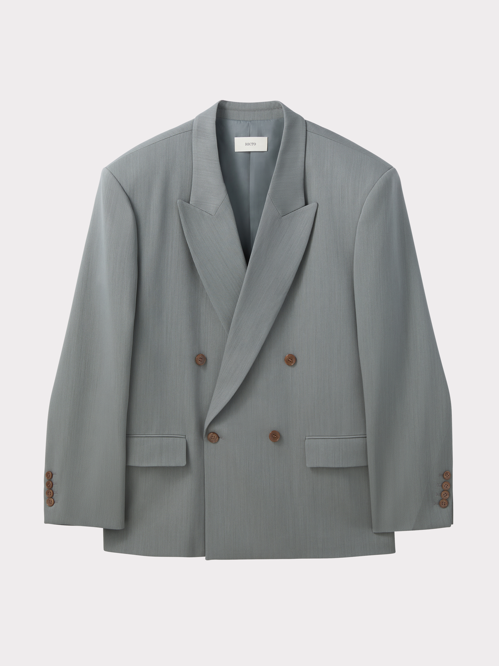 Classic Double Breasted Suit Jacket (Cool Grey)