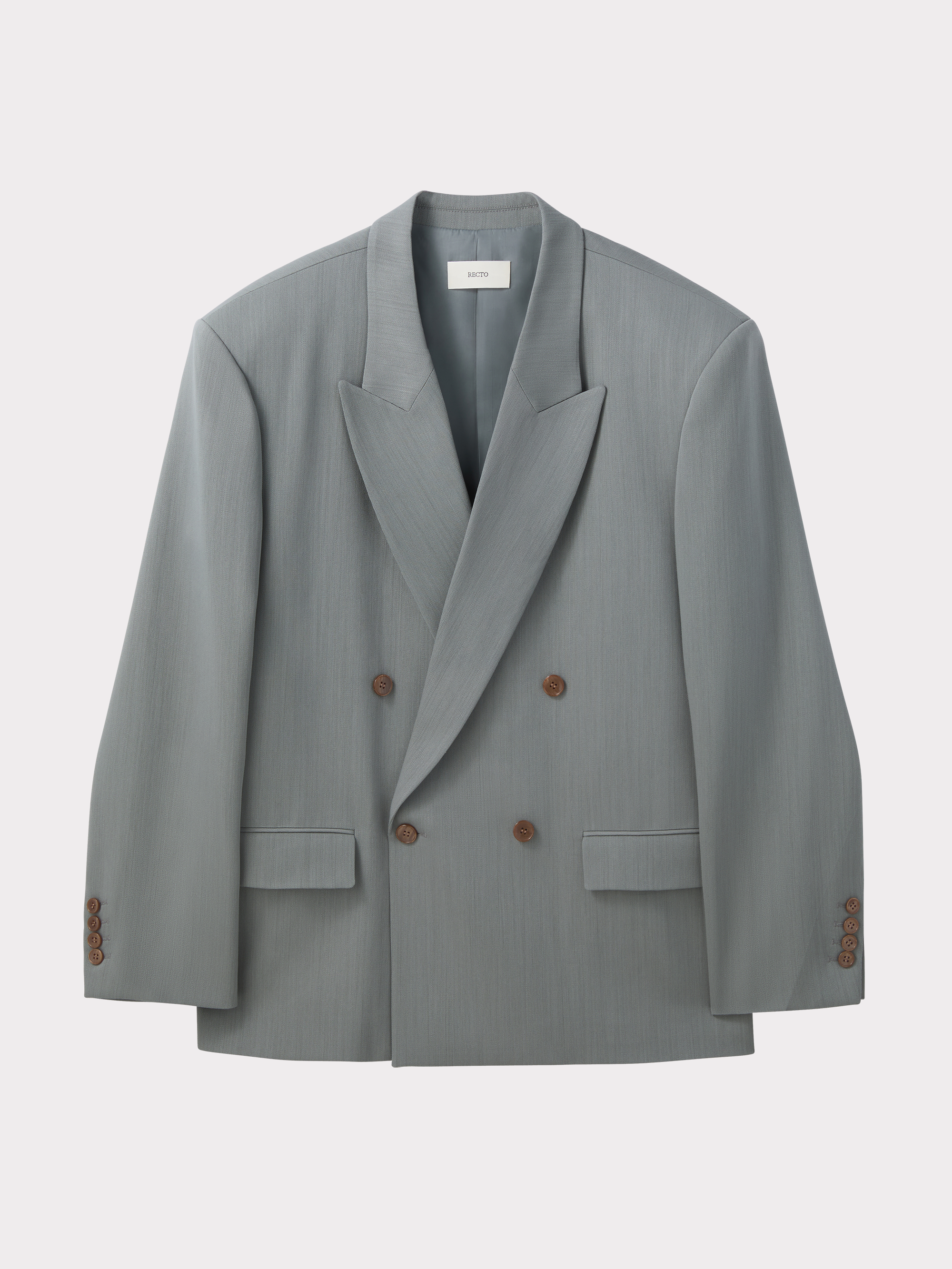 Classic Double Breasted Suit Jacket (Cool Grey)