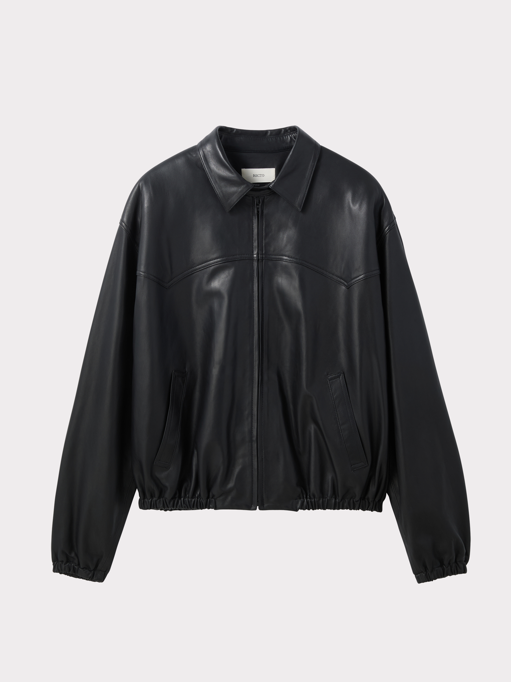 Signature Harrington Leather Jumper (Black)