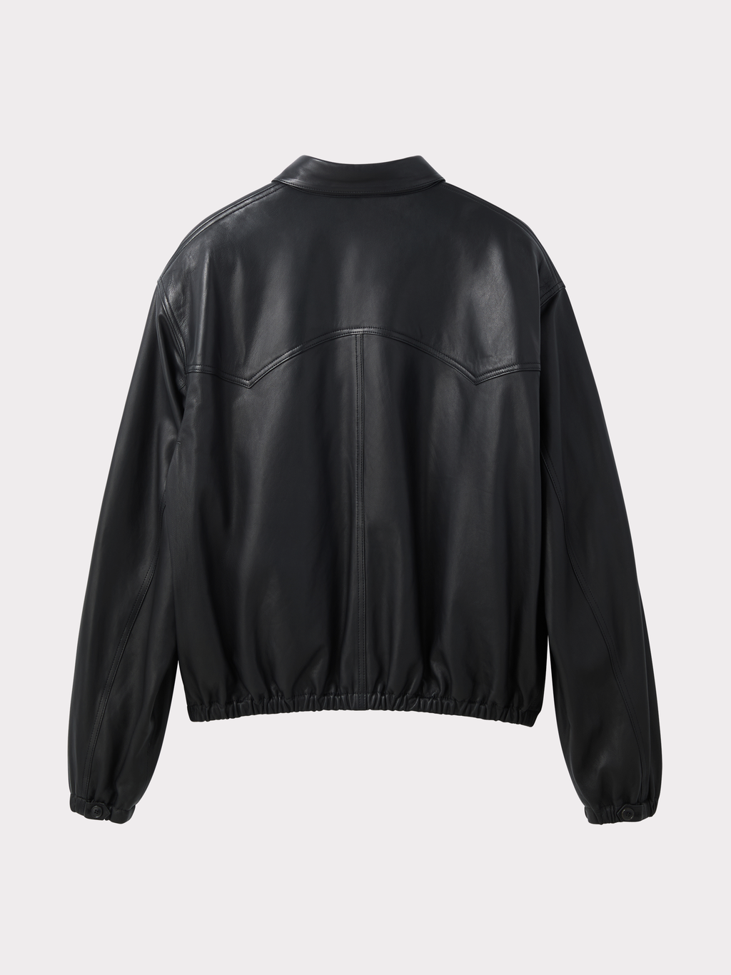 Signature Harrington Leather Jumper (Black)