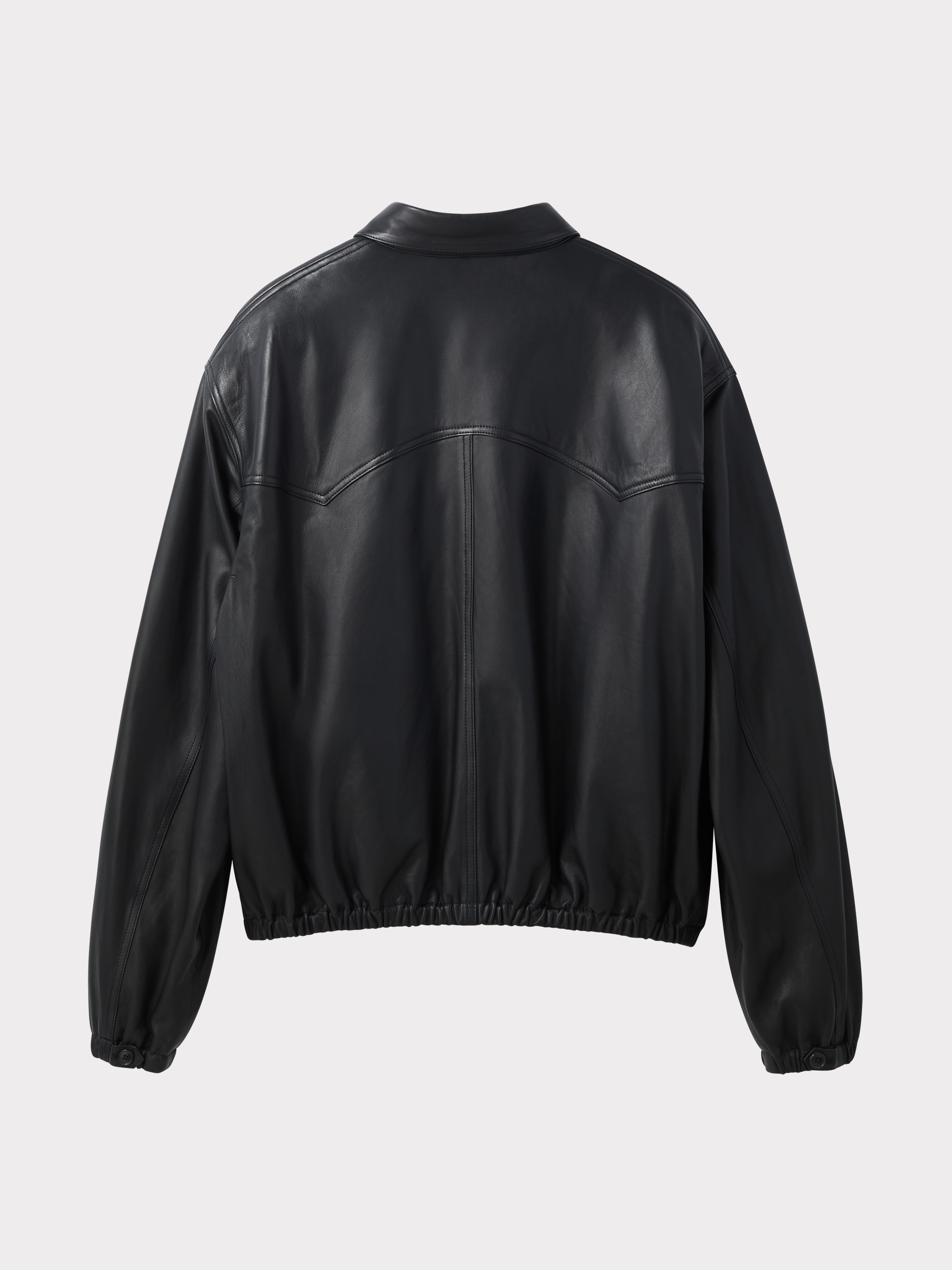 Signature Harrington Leather Jumper (Black)